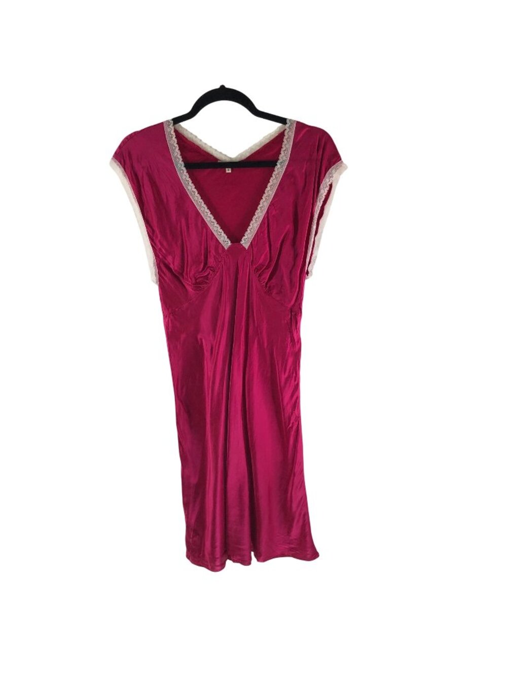 Morgan Lane Womens Pink Silk Blend Lace Trim Nightgown Size S